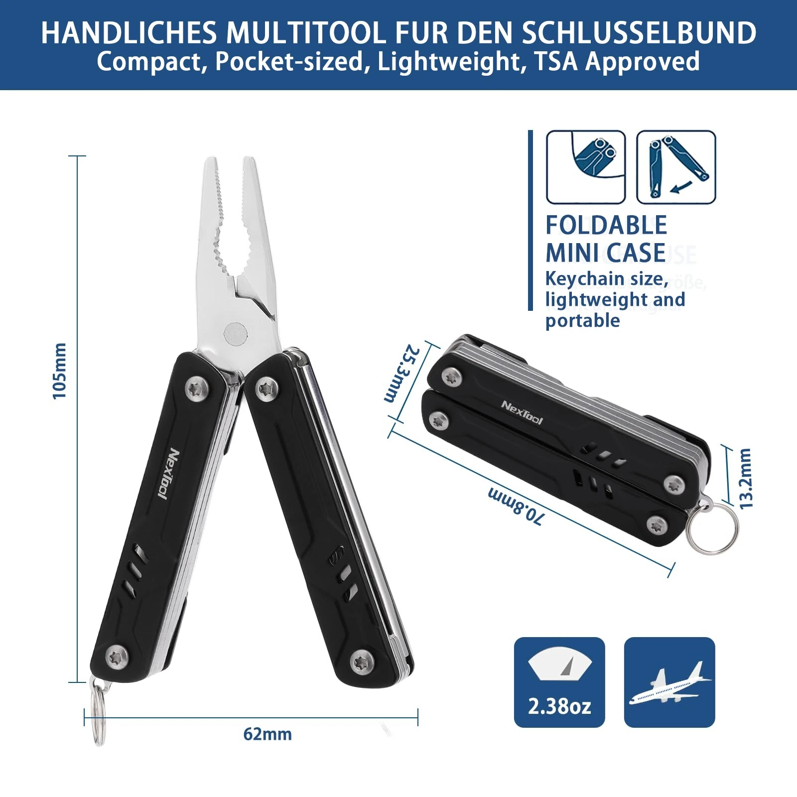 NexTool Mini Sailor Pliers Lite 10 In 1 Folding EDC Multi Tool Scissors Screwdriver Outdoor Portable Equipment Hand Tools — view 8