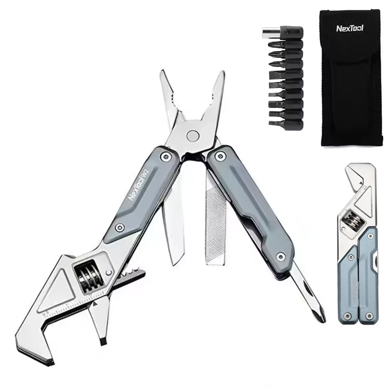 NexTool W2 8 In 1 Multi Tool Foloding Light Wrench Pliers Multi-functional Spanner Screwdriver Outdoor Camping EDC Hand Tool — view 2