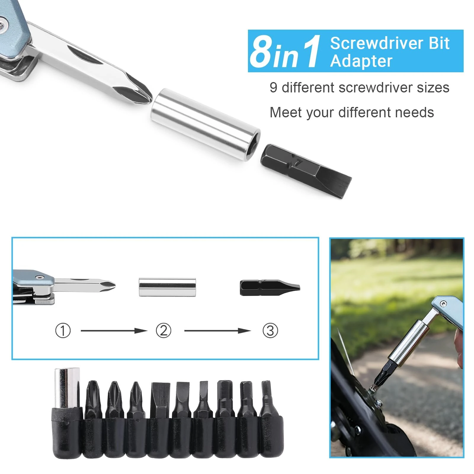 NexTool W2 8 In 1 Multi Tool Foloding Light Wrench Pliers Multi-functional Spanner Screwdriver Outdoor Camping EDC Hand Tool — view 5