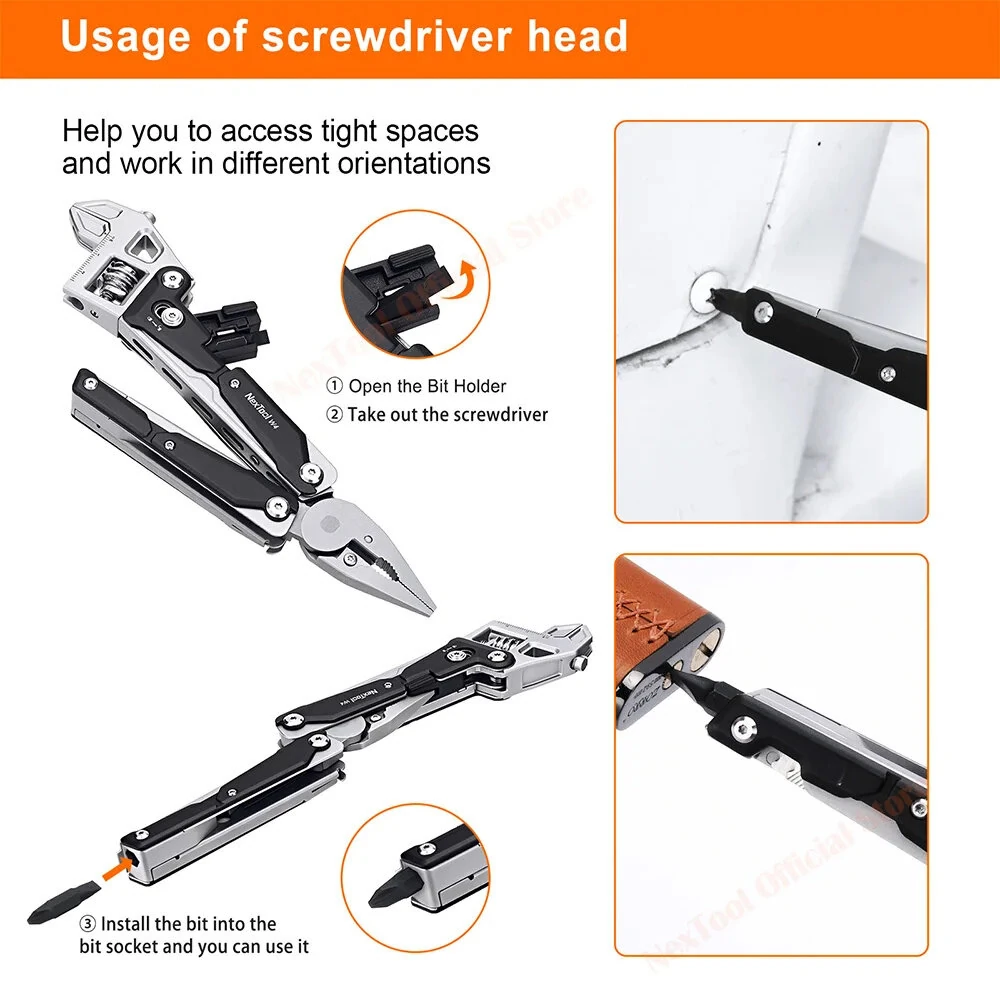 NexTool W4 Multitool Wrench 11-In-1 Adjustable Wrench Pliers Hand Tools Screwdriver Wooding Saw Wood Working Tools — view 9