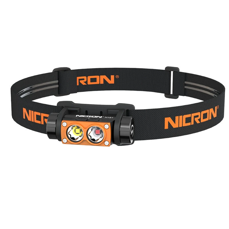 NICRON H15T 500LM High Brightness Headlamp Spot/Flood Double-Swich LED Flashlight LED Light Portable Waterproof Dual-Fuel Headlamp — view 2