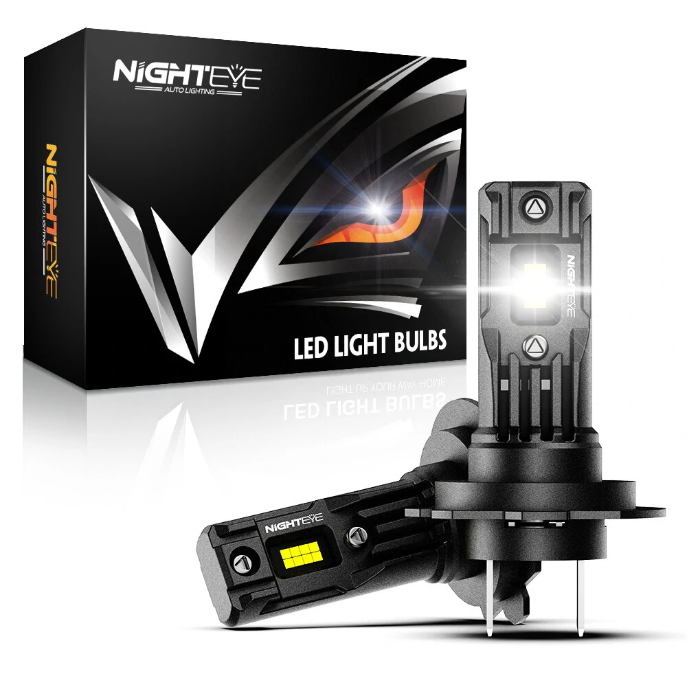 NightEye Auto Lighting 2PCS 6500K White LED Car Headlight Bulbs 22000LM/Pair LED Front Headlamp IP68 Waterproof — view 3