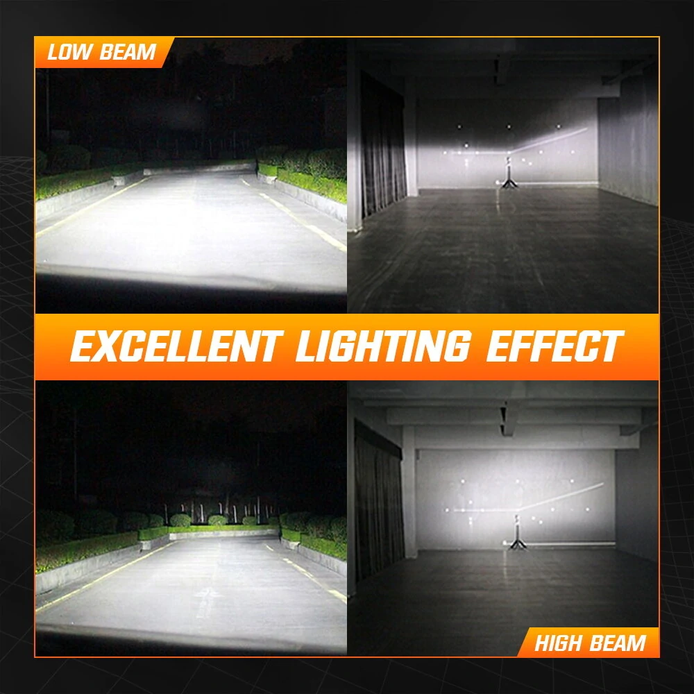 NightEye Auto Lighting 2PCS 6500K White LED Car Headlight Bulbs 22000LM/Pair LED Front Headlamp IP68 Waterproof — view 4