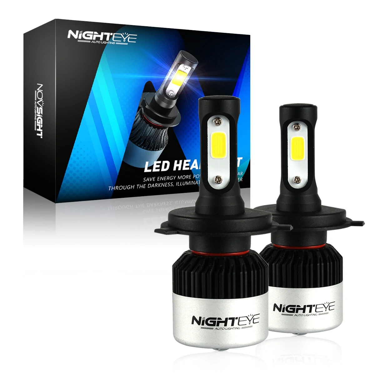 Nighteye DC 9V-32V Pair LED Car Headlights 6500K Cool White 9000LM/ Pair LED Headlamp IP68 Waterproof High Low Beam — NightEye Auto Lighting