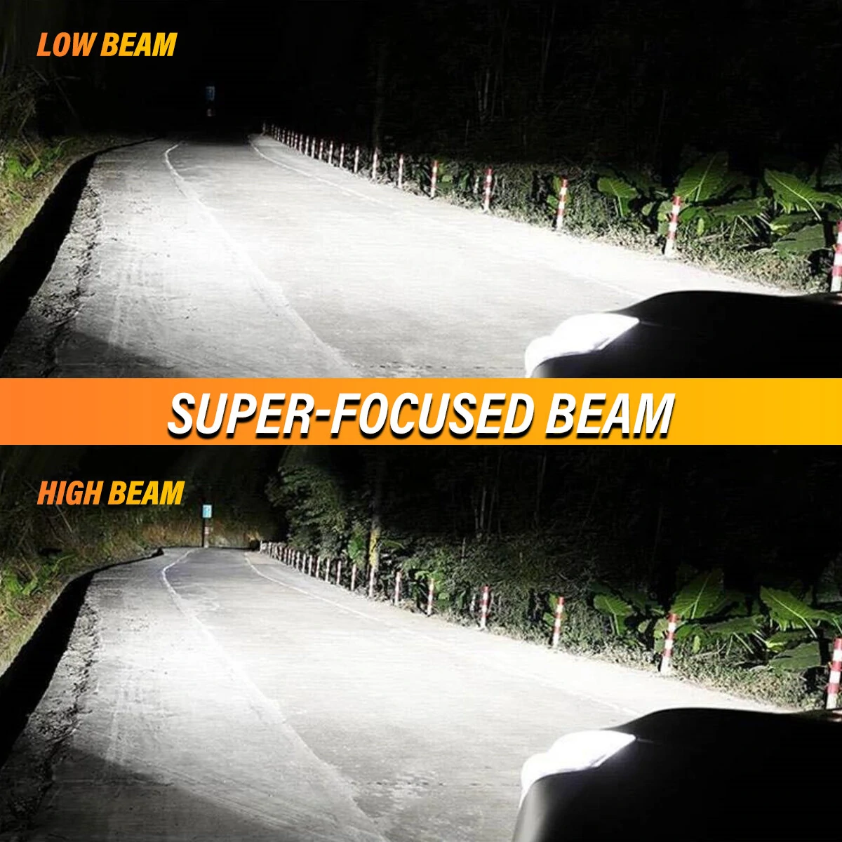 Nighteye DC 9V-32V Pair LED Car Headlights 6500K Cool White 9000LM/ Pair LED Headlamp IP68 Waterproof High Low Beam — view 8