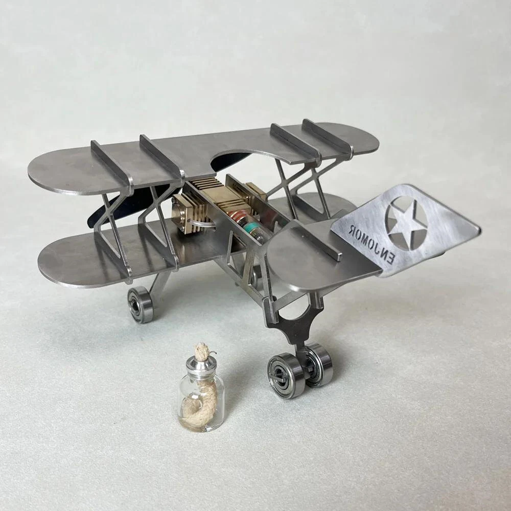 NikolaToy Mini Stirling Engine Upgraded Model Aircraft DIY Assembly Kit Creative Desktop Ornaments Decoration Science Discovery Toys — view 5