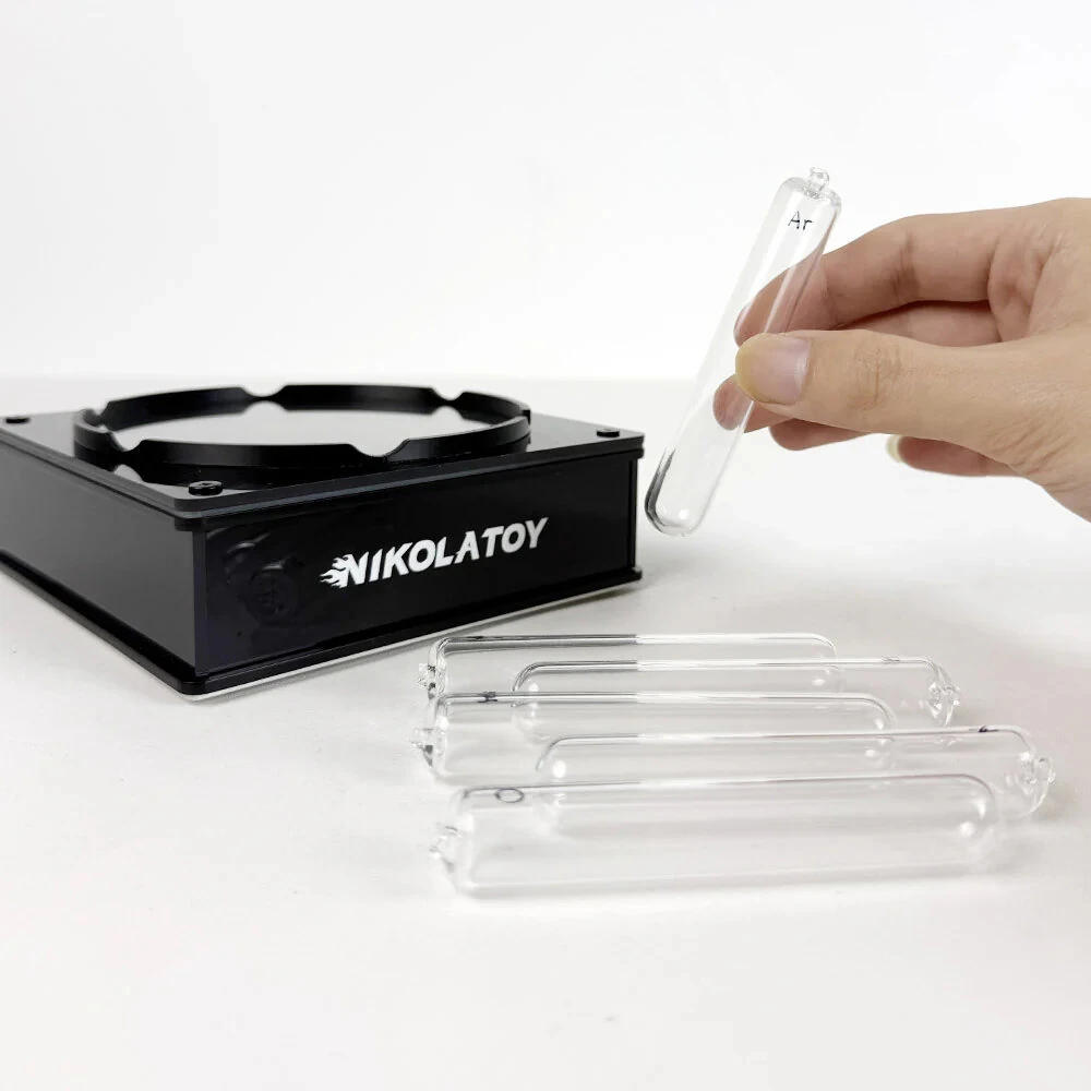 NIKOLATOY Tesla Plasma Reaction Glass Sealed Rare Gas Light-emitting Tube Set Creative Desktop Decoration Science Discovery Toys — view 4