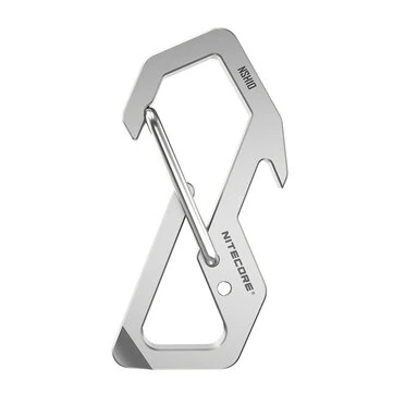 NITECORE NSH10 Titanium Snap Hook Keychain Multifunctional Tool Assistance for Bottle Opener Screwdriver Lightweight EDC Gear for Outdoor Camping Survival Hiking