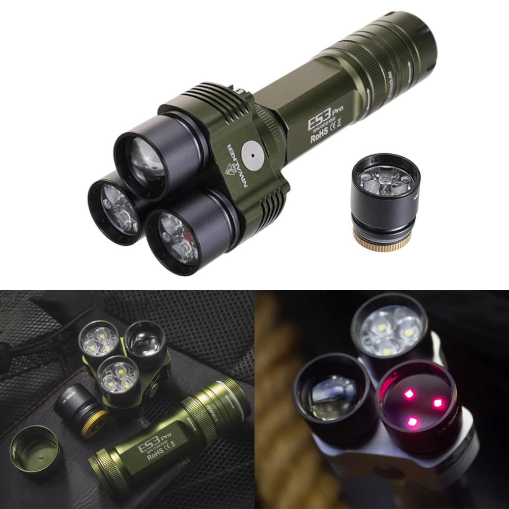 Niwalker ES3 Pro 3500LM CW & NW Multipurpose Powerful 21700 Flashlight Type-C Rechargeable Multi Light Sources Strong Light LED Torch — Niwalker