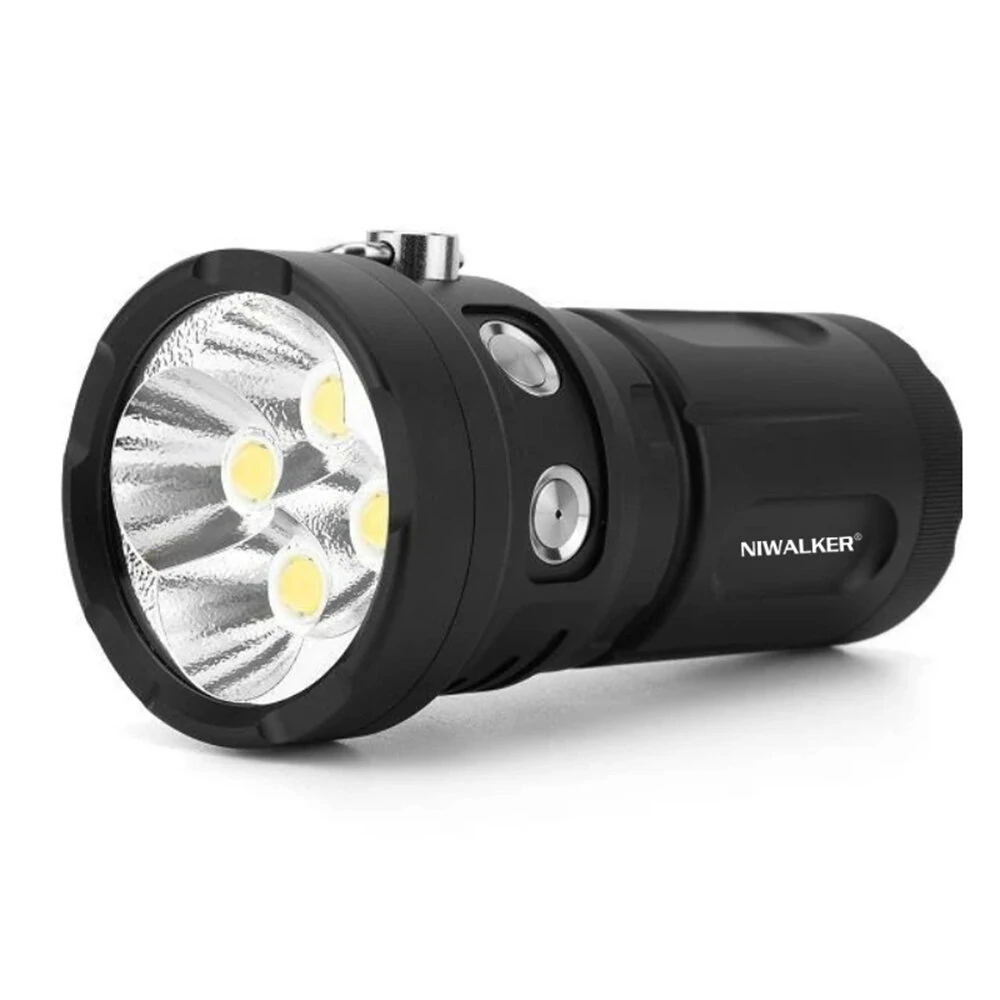 Niwalker NK19 23000LM High Lumen Powerful LED Flashlight 400M Searchlight Pocket Floodlight with 4*18650 High Discharge Batteries Strong Light LED Torch — NIWALKER