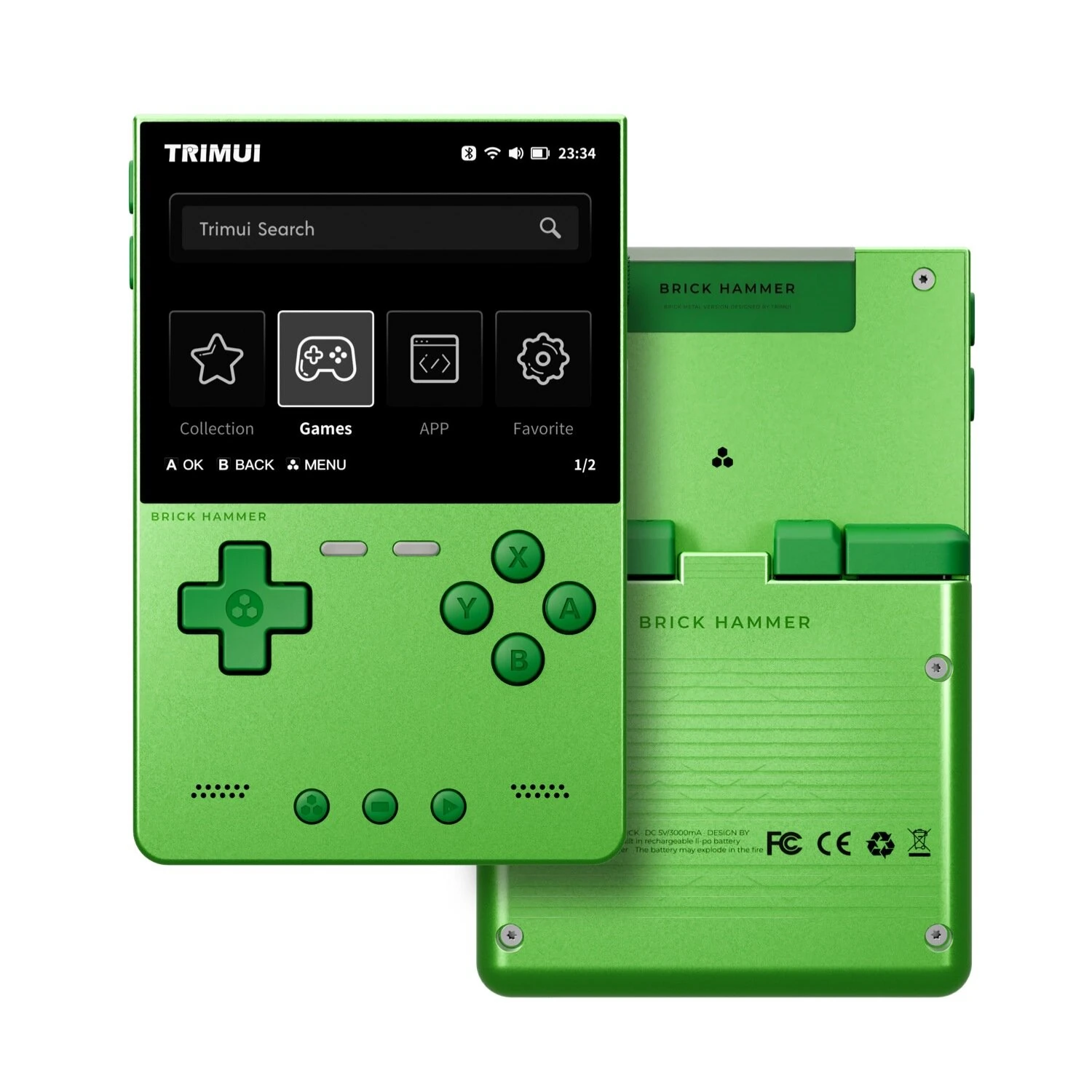 [No Card] TRIMUI Brick Hammer 3.2-inch Screen Handheld Gaming Console Allwinnder A133plus Quad-core Open-Source System Video Game Player Support WiFi & bluetooth Built-in Dual Stereo Speakers 3000mAh Rechargeable Retro Game Console — view 6