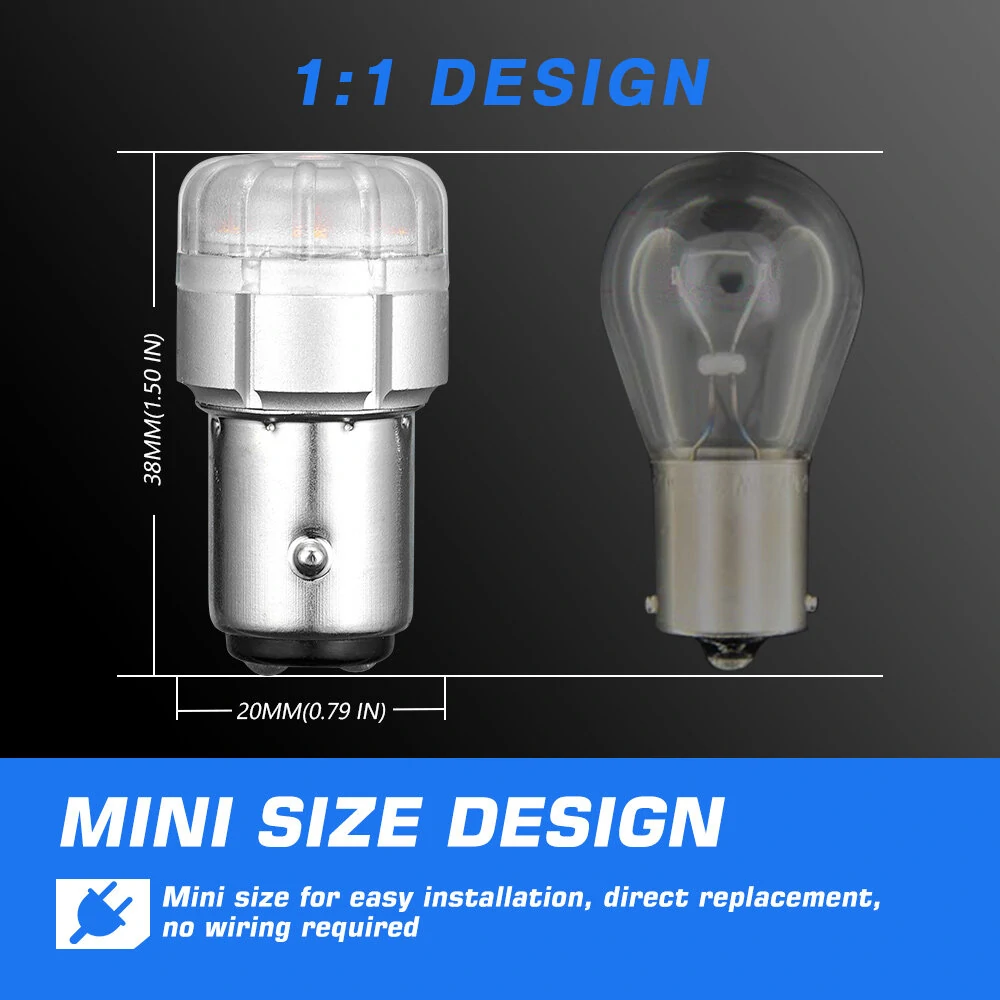 NOVSIGHT 12V 1157 5W LED Light Bulb 350LM Brake Light Bulb for Tail Light 3020SMD Reverse Turn Signal Light — view 9