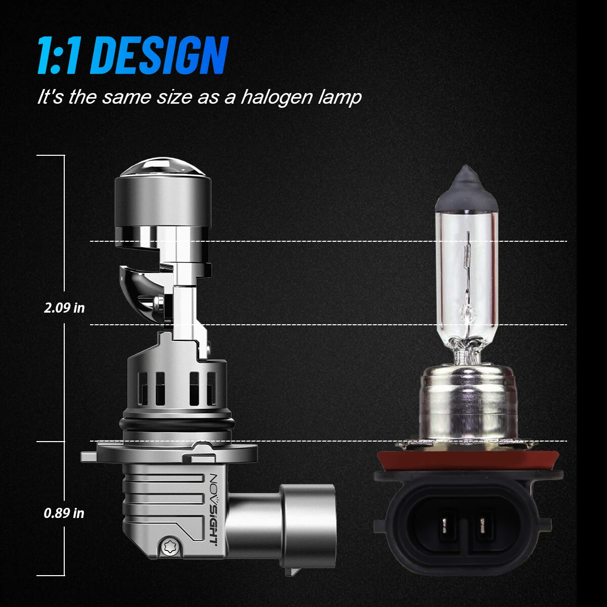 NovSight 2PCS 17000LM 60W LED Car Headlight Bulbs 6500K Bright White IP68 Waterproof Level LED Headlamp — view 9