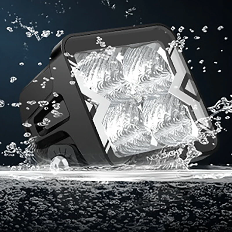 NOVSIGHT 2PCS 3 Inch Flood Beam Light LED Pod Light Square Cube Lamp IP68 Waterproof for Truck ATV UTV SUV  Boat Car — view 4