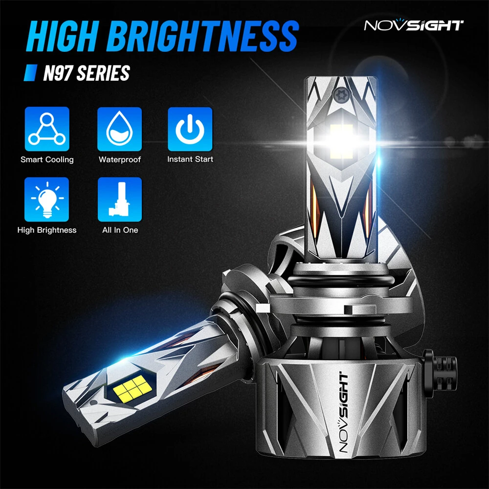 NOVSIGHT A500-97 High-end Wiring Harness Model External Drive 240W 60000LM LED Car Headlight — view 3