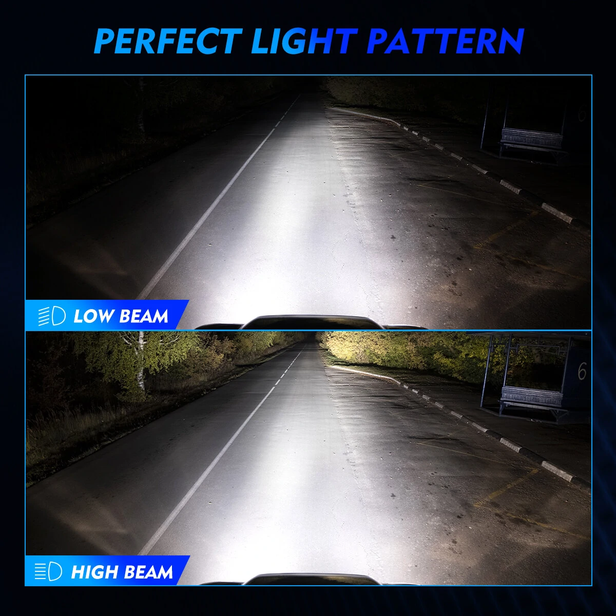 NOVSIGHT A500-N61 2PCS 13000LM/Pair 6500K Car LED Headlight Bulbs for Lighting Modification Cool White LED Headlamp 60W/Pair — view 4
