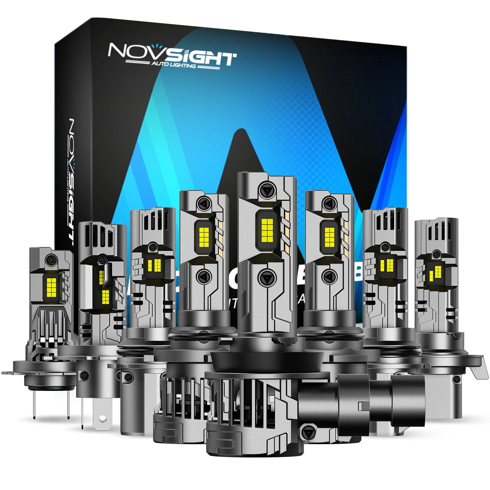 NOVSIGHT A500-N99 Series 2PCS 24000LM LED Car Headlights IP68 Waterproof 100W 6500K Car LED Headlamps High Brightness