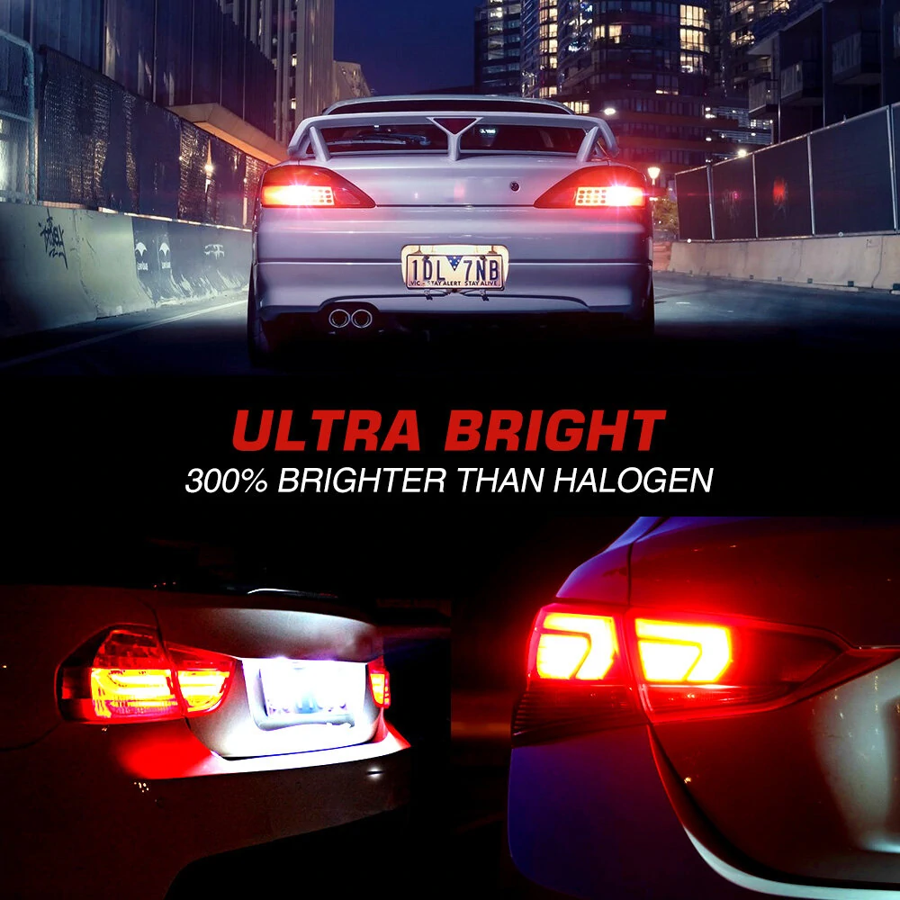 NOVSIGHT Pair 12V 5W Car LED Bulbs 3157 Type Tail Light Bulbs 700LM Bright Turn Signal Bulbs 3020SMD — view 6