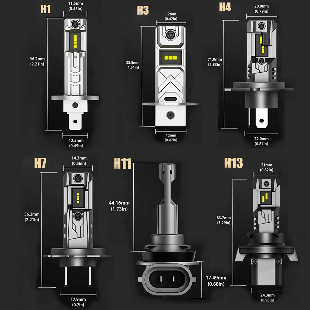 NovSight T11 LED Headlight Bulb 60W Pair 16000LM 6500K White Light IP68 Waterproof Automotive Headlights High Brightness Bulbs Long Lifespan Easy Install Aviation Aluminum — view 11