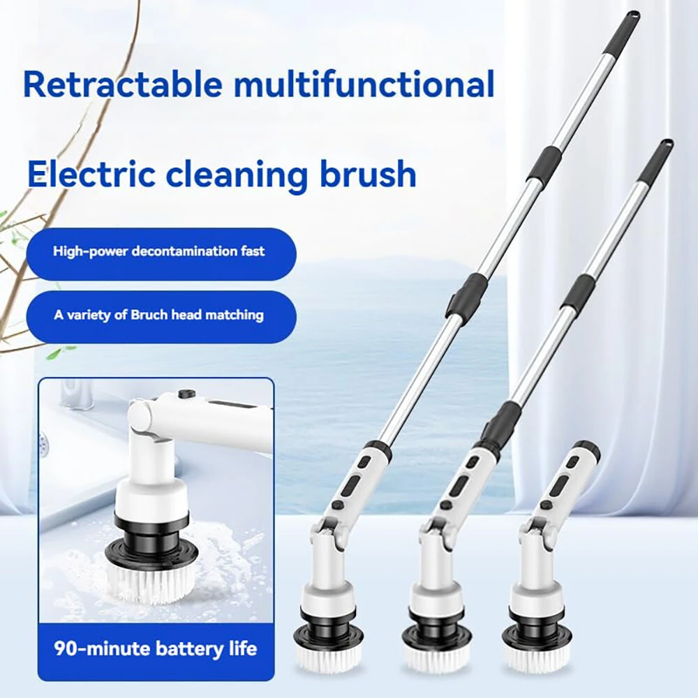 NovuLife Cordless Electric Spin Scrubber with 9 Replacement Head Dual Speed Electric Brush for Cleaning Power Bathroom Scrubber for Bathtub Tile Floor — view 3