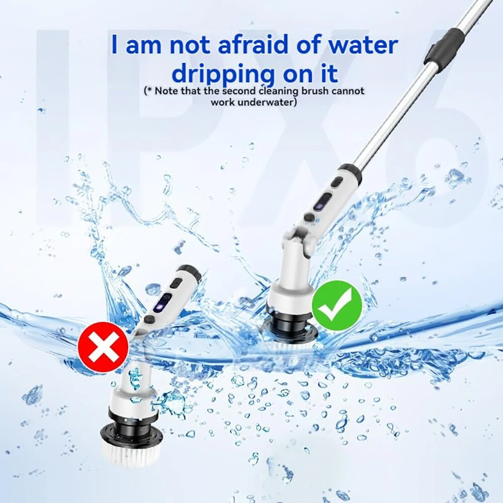 NovuLife Cordless Electric Spin Scrubber with 9 Replacement Head Dual Speed Electric Brush for Cleaning Power Bathroom Scrubber for Bathtub Tile Floor — view 5