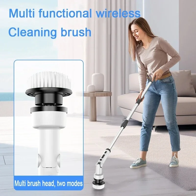 NovuLife Cordless Electric Spin Scrubber with 9 Replacement Head Dual Speed Electric Brush for Cleaning Power Bathroom Scrubber for Bathtub Tile Floor — view 8