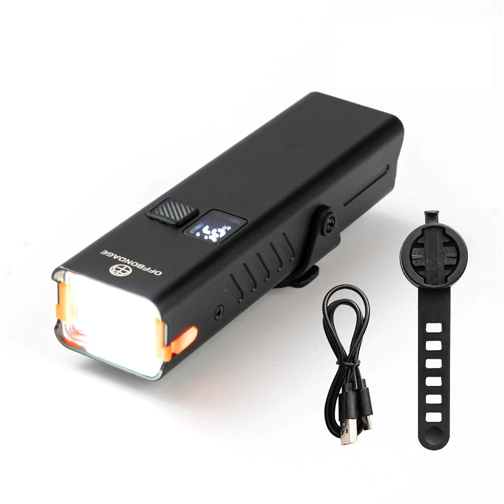 OFFBONDAGE 350LM Bicycle Headlight Digital Display Power Lightweight Waterproof Aluminum Alloy Strong Flashlight Type-C Charging Bike Front Light for MTB Outdoor Night Riding Safety — view 3
