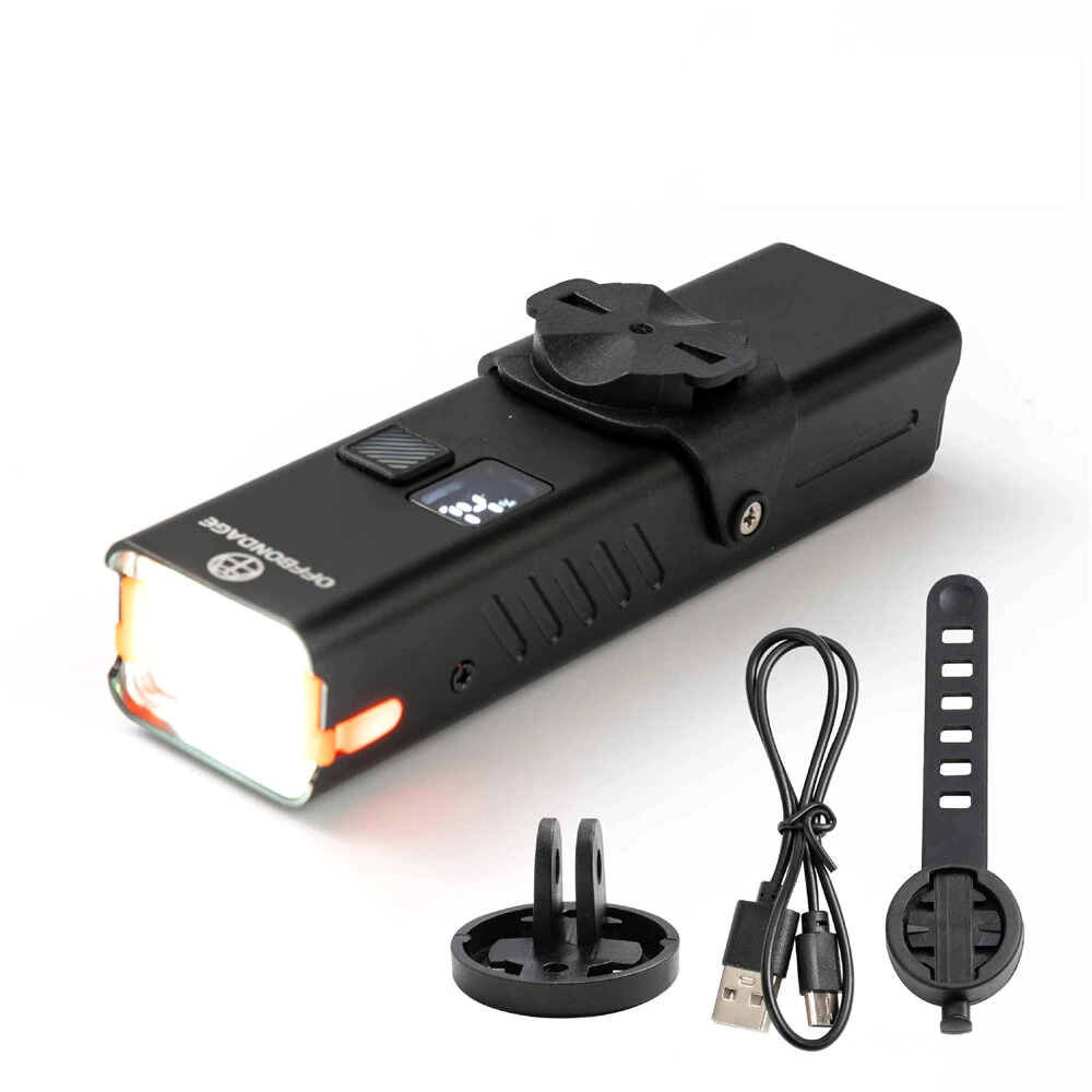 OFFBONDAGE 350LM Bicycle Headlight Digital Display Power Lightweight Waterproof Aluminum Alloy Strong Flashlight Type-C Charging Bike Front Light for MTB Outdoor Night Riding Safety — view 5