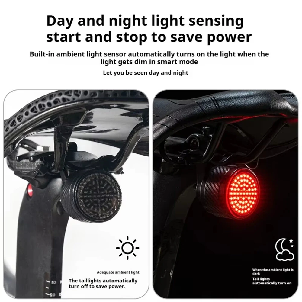 OFFBONDAGE ATS-Q6 Smart Auto Brake Sensing Bicycle Taillight 13 Light Modes Type-C Rechargeable Waterproof Bike Rear Light for MTB Road Night Riding Safety — view 4