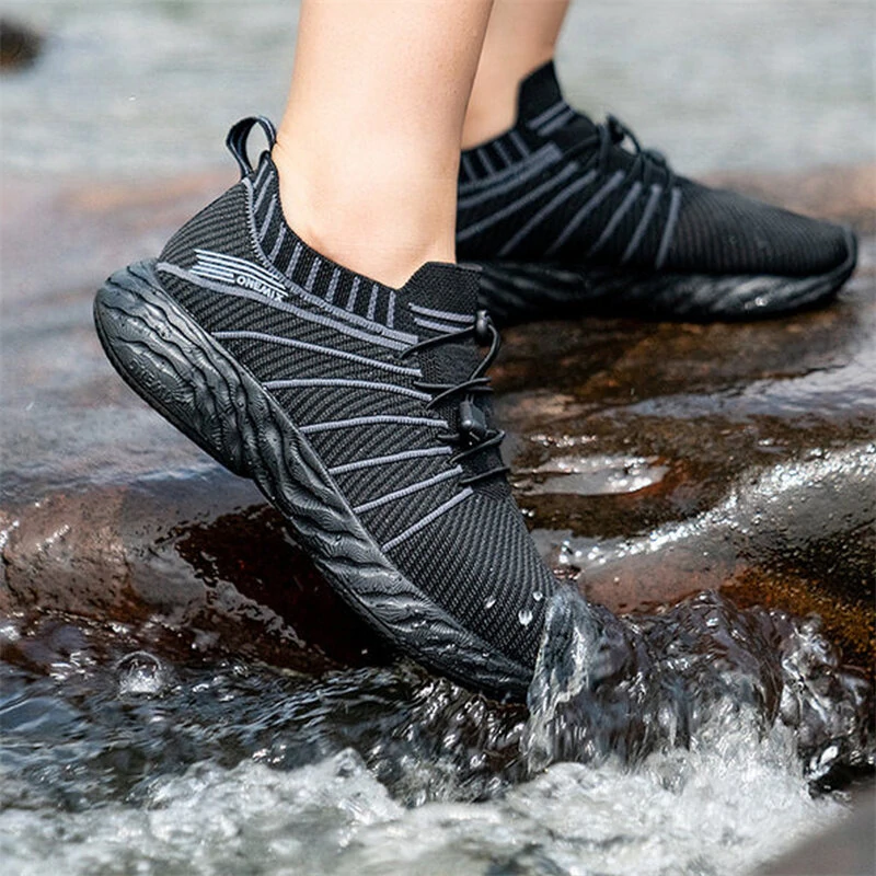 ONEMIX Water Resistance Sneakers All Direction Strong Waterproof Tech Anti-fouling Quick Cleaning Breathable Lightweight Sports Shoes   for Outdoor Climbing Hiking Cycling — view 3