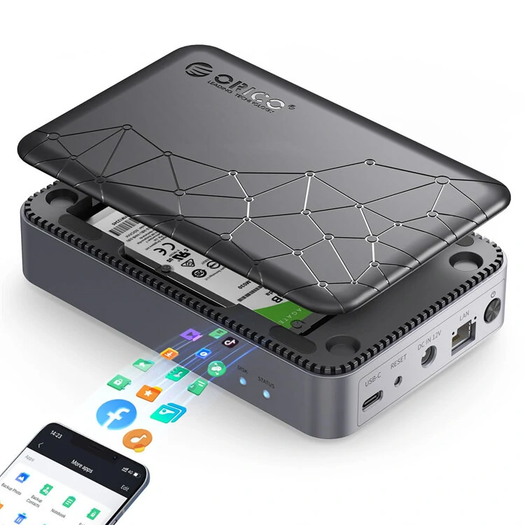 ORICO CD2510 2.5'' SATA HDD SDD NAS Storage Networkable Enclosure Private Cloud DLNA Protocol Magnetic Lid Hard Drive Enclosure — Orico