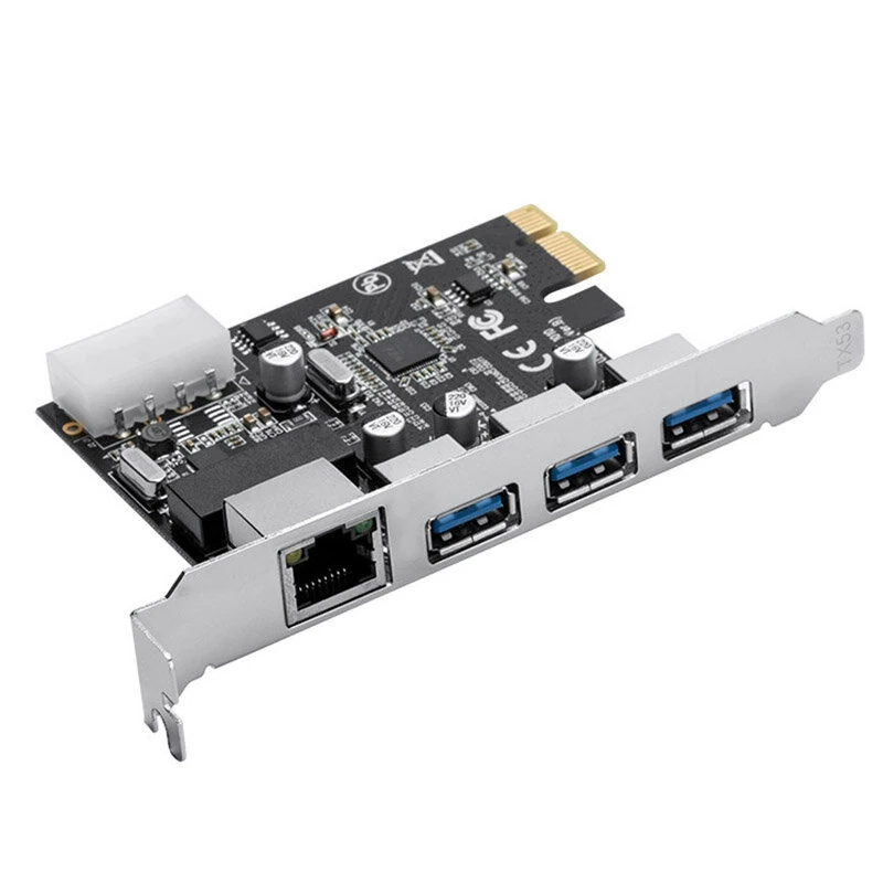 ORICO PCIe to USB3.0 and Gigabit Ethernet Expansion Card 5Gbps Data Transfer 2Gbps Network Wide Compatibility Driver Free Installation for Windows Linux — view 3