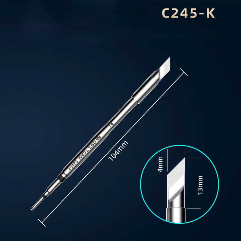 OSS TEAM C245 Soldering Iron Tips Oxygen-free Copper Base Rapid Heating System Nano Tin Plating Low Temperature Performance High Efficiency Solder — view 8