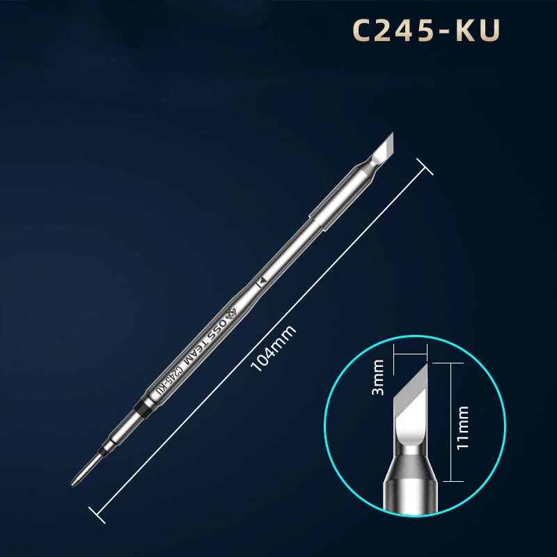 OSS TEAM C245 Soldering Iron Tips Oxygen-free Copper Base Rapid Heating System Nano Tin Plating Low Temperature Performance High Efficiency Solder — view 9