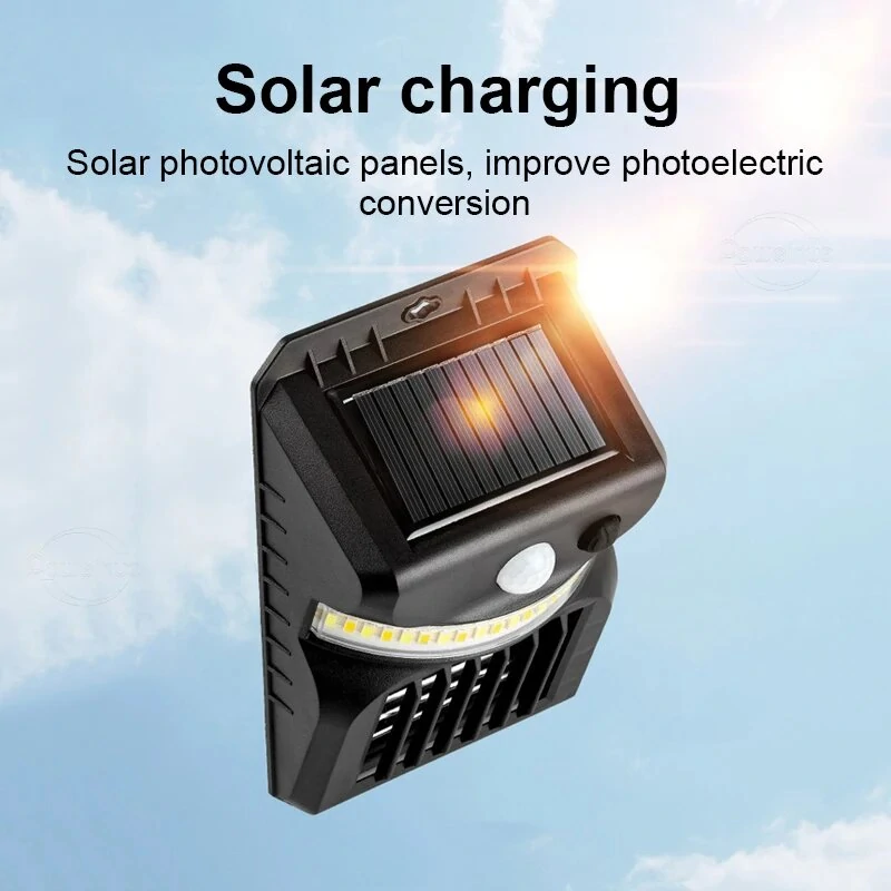 Outdoor 26 LED Solar Lights Mosquito Bug Zapper Garden Wall Light 365nm Kill mosquitoes IR Sensor Security Lighting Waterproof Wall Street Lamp for Garden — view 6