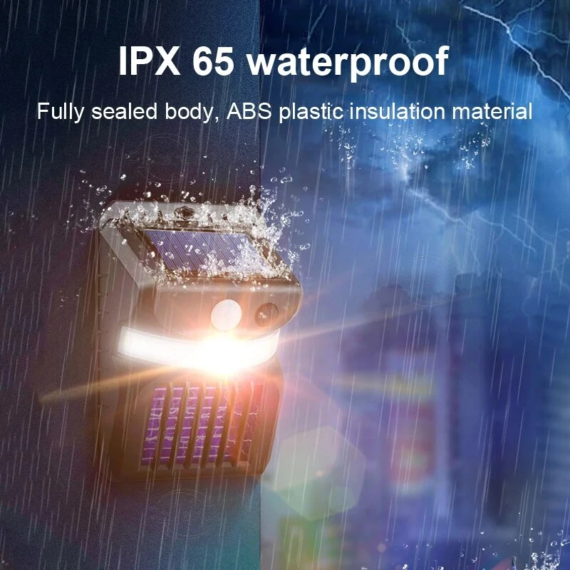 Outdoor 26 LED Solar Lights Mosquito Bug Zapper Garden Wall Light 365nm Kill mosquitoes IR Sensor Security Lighting Waterproof Wall Street Lamp for Garden — view 8