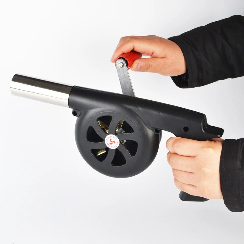 Outdoor Barbecue Fan Hand-cranked Air Blower Portable BBQ Grill Fire Bellows Tools Picnic Manual Barbecue Camping Accessories — Pricio
