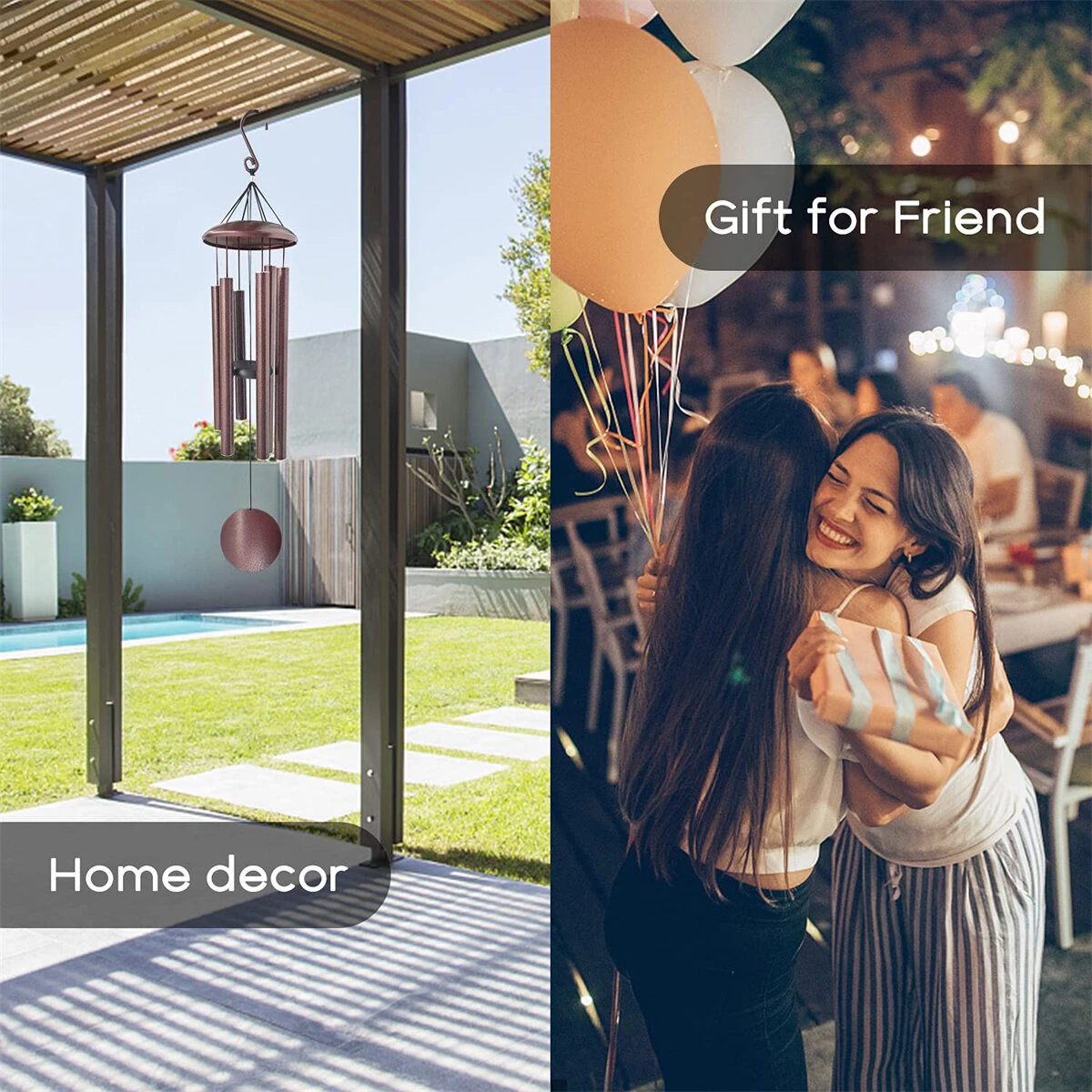 Outdoor Deep Tone Wind Chimes 45° Memorial Wind Chimes Metal Pipe Wind Chime — view 4
