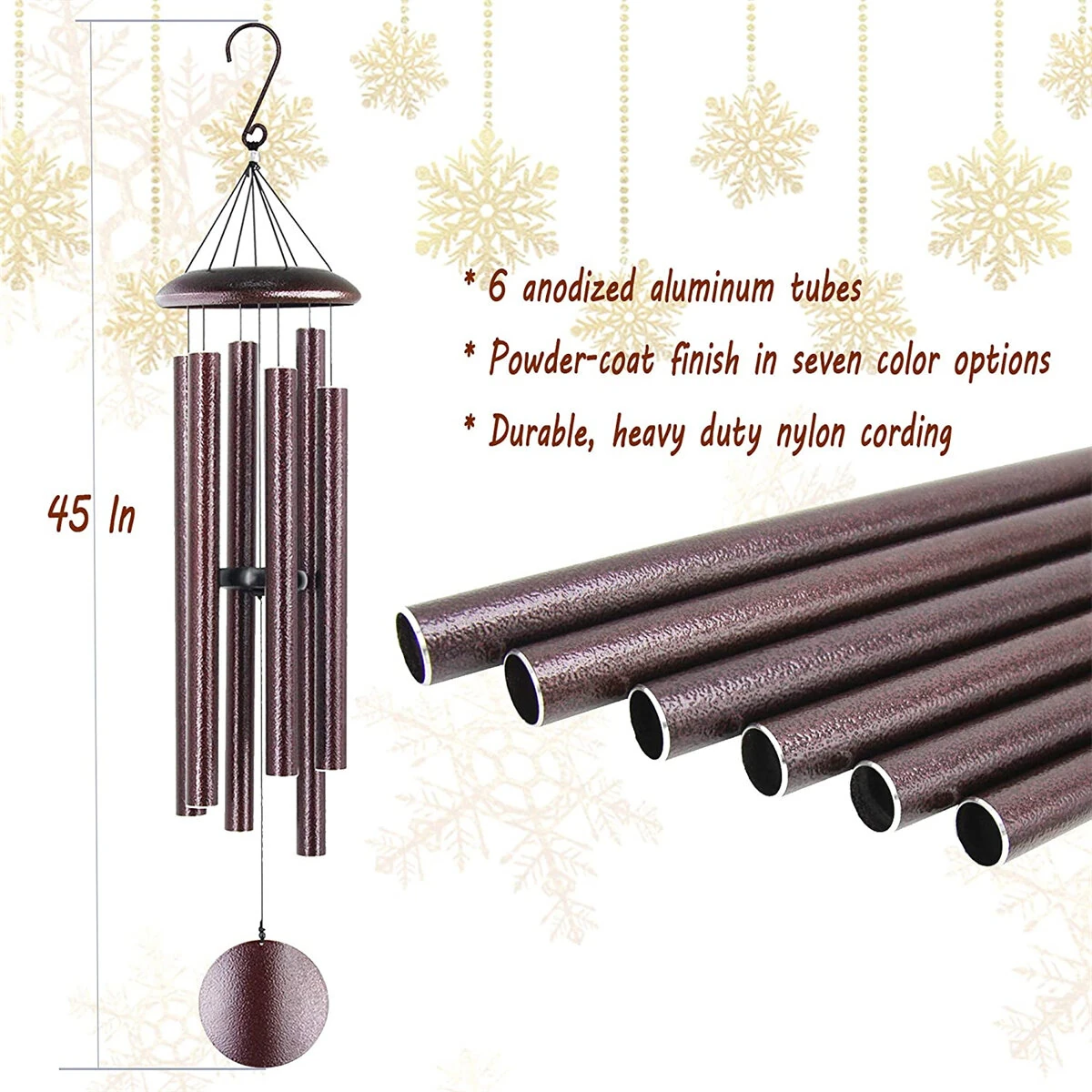 Outdoor Deep Tone Wind Chimes 45° Memorial Wind Chimes Metal Pipe Wind Chime — view 7