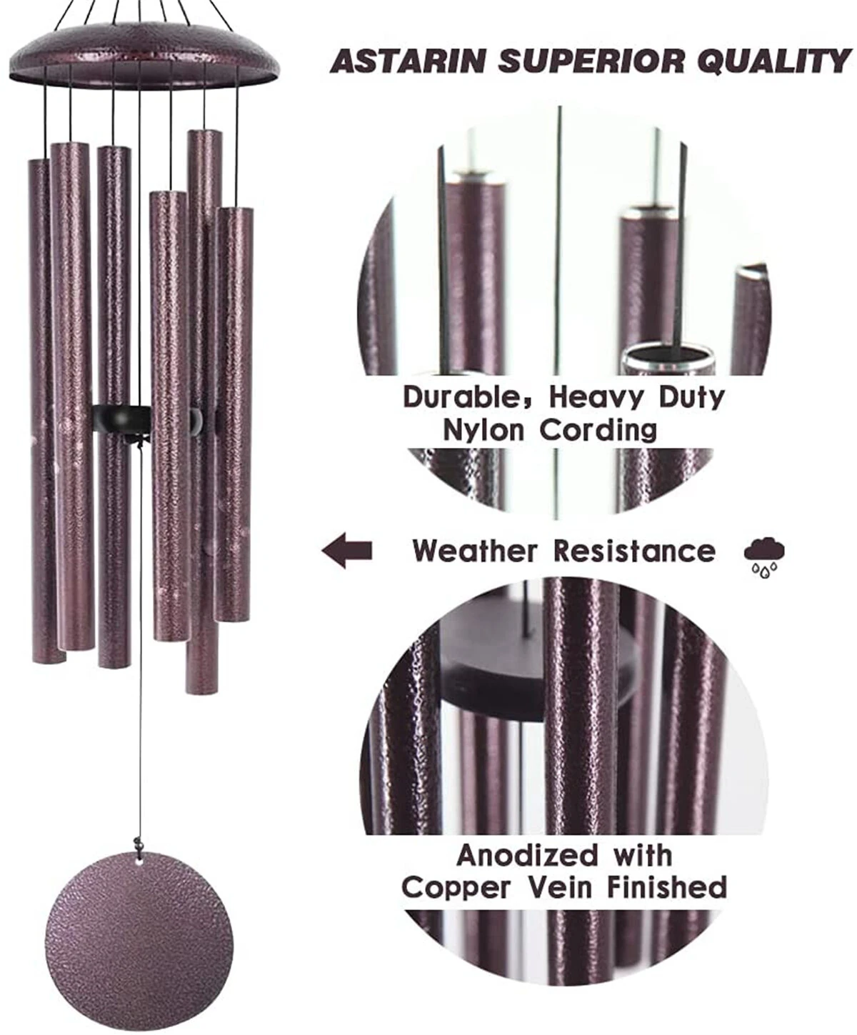 Outdoor Deep Tone Wind Chimes 45° Memorial Wind Chimes Metal Pipe Wind Chime — view 8