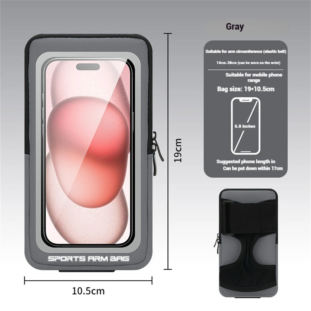 Outdoor Running Touchscreen 7'' Phone Arm Bag Wristpack Sports Waterproof Sweatproof Breathable Cycling Phone Pouch — view 7