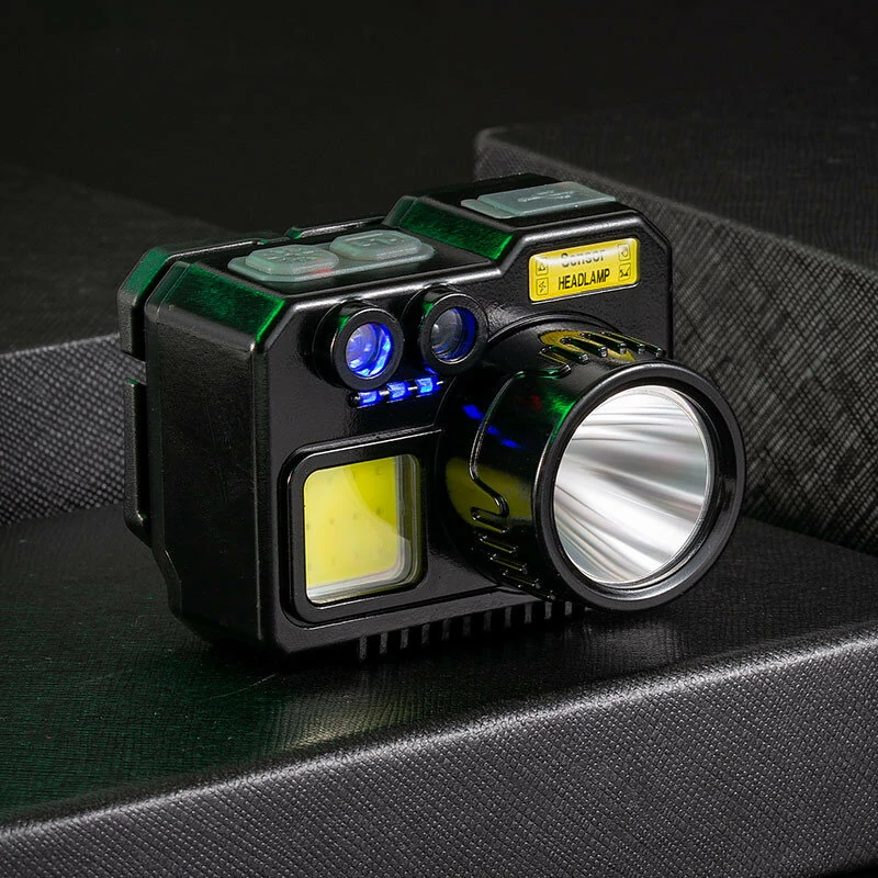 Outdoor Super Bright Multi-function Fishing Intelligent Sensing Headlamp  Rechargeable Long Battery Life Work Light  Inspection Light — view 6