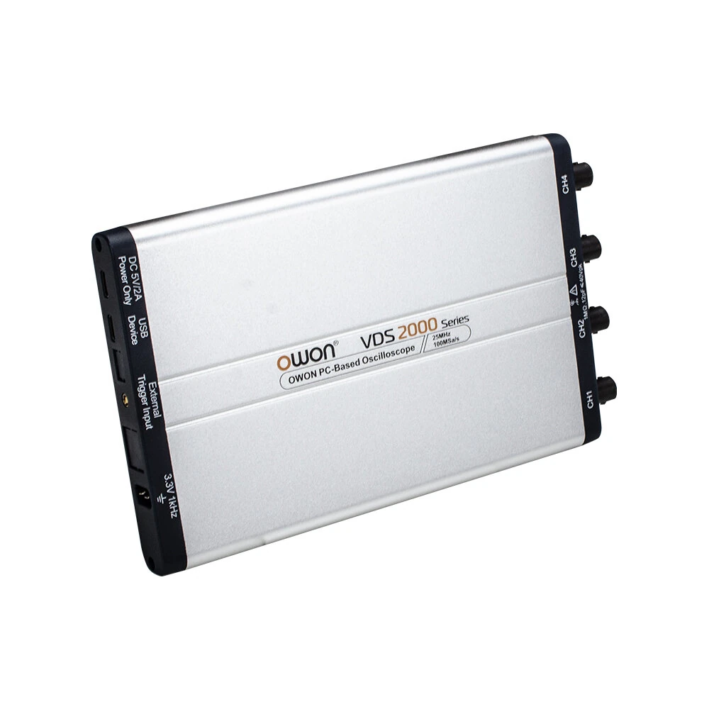 OWON VDS2000 Series PC Oscilloscope 25MHz Bandwidth 100MSa/s Sampling Rate Multi-Platform Compatible USB Interface 8-Bit Vertical Resolution — view 3