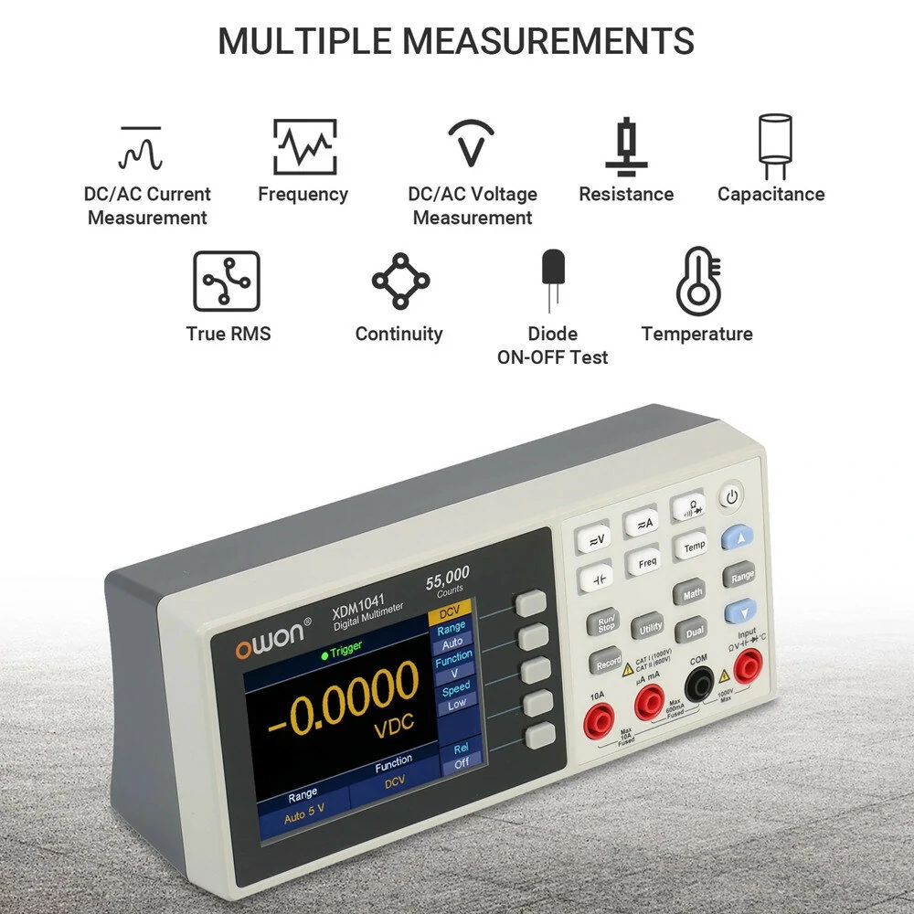 Owon XDM1041 USB Digital Multimeter 55000 Counts High Accuracy Universal Desktop Multimeters Meter with 3.7-inch TFT LCD Screen — view 5