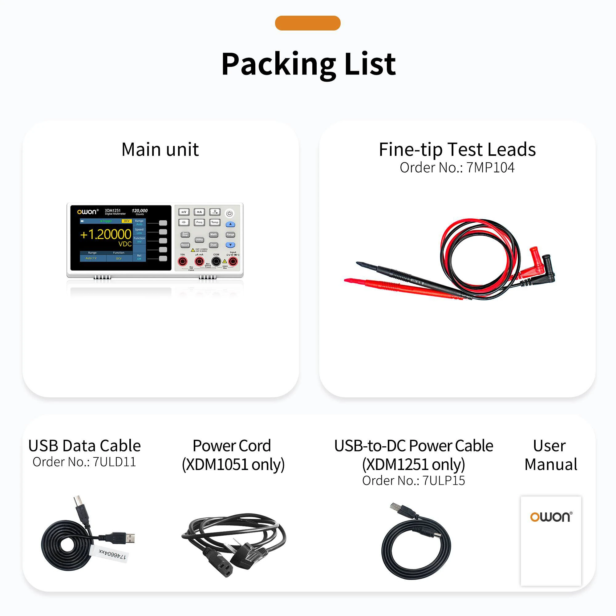 OWON XDM1051 XDM1251 Portable Benchtop Digital Multimeter 5 1/2-Digit 120000 Counts High Precision DMM True RMS Data Logger — view 9