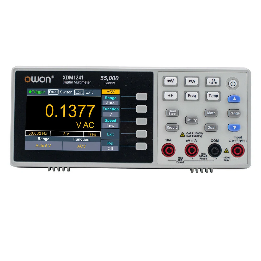 OWON XDM1241 USB Digital Multimeter 55000 Counts Universal Desktop Multimeters Meter with 3.5-inch TFT LCD Screen — OWON
