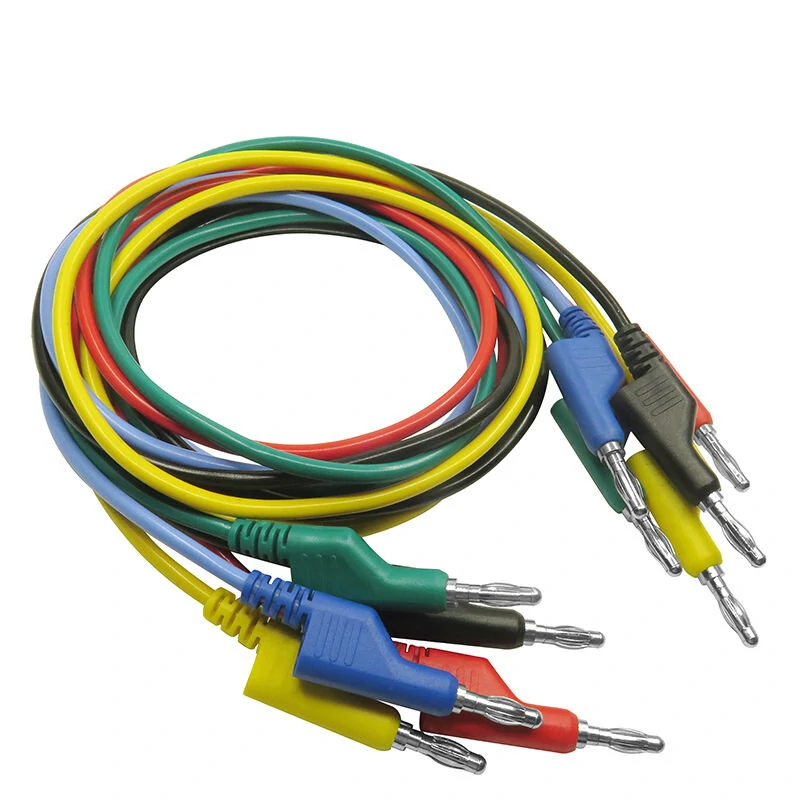 P1036 5Pcs 1M 4mm Banana to Banana Plug Test Cable Lead for Multimeter Tester 5 Colors — view 2