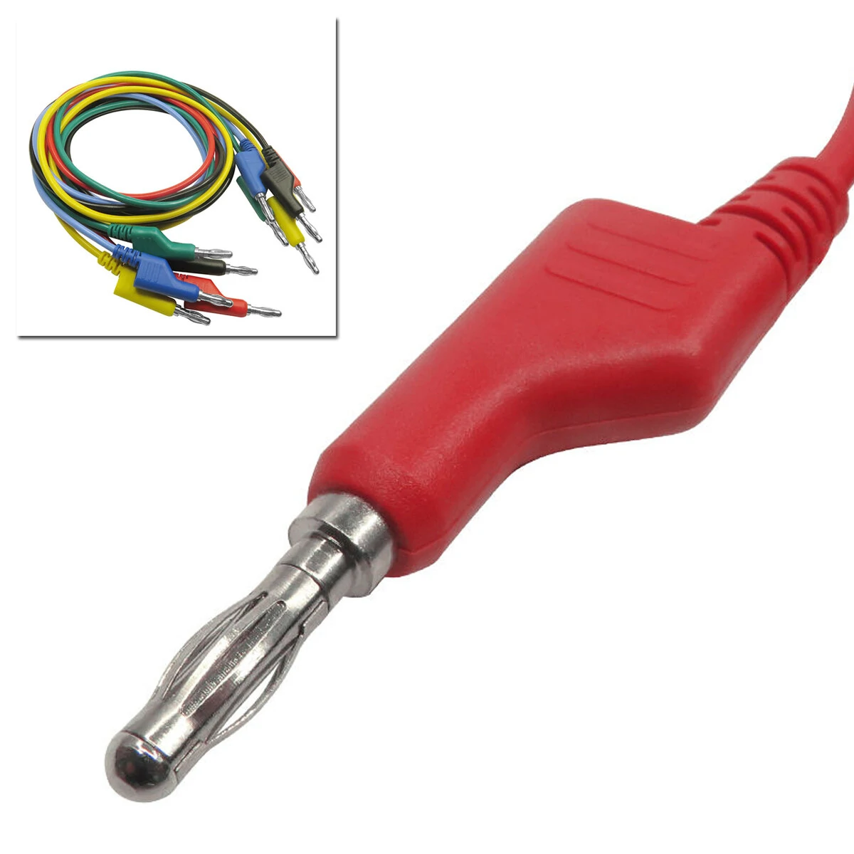 P1036 5Pcs 1M 4mm Banana to Banana Plug Test Cable Lead for Multimeter Tester 5 Colors — view 3