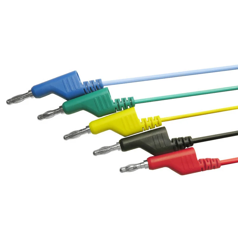 P1036 5Pcs 1M 4mm Banana to Banana Plug Test Cable Lead for Multimeter Tester 5 Colors — view 6