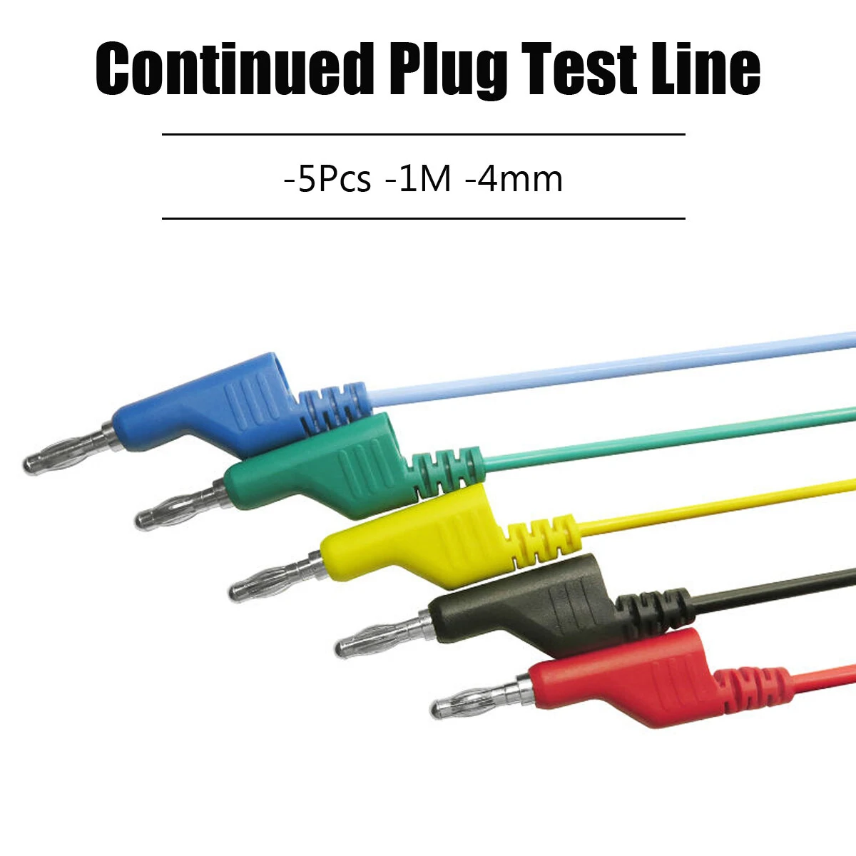 P1036 5Pcs 1M 4mm Banana to Banana Plug Test Cable Lead for Multimeter Tester 5 Colors — view 8